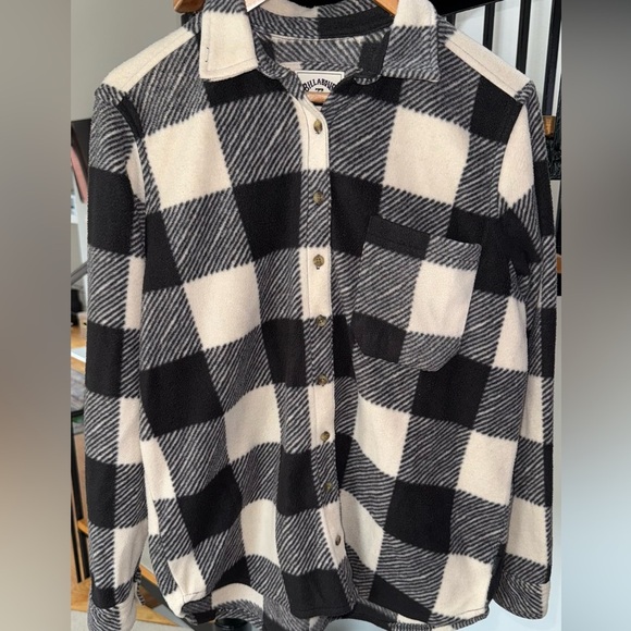 Billabong Women’s Fleece Long Sleeve Lumberjack Flannel Shirt Size Large - Picture 3 of 7